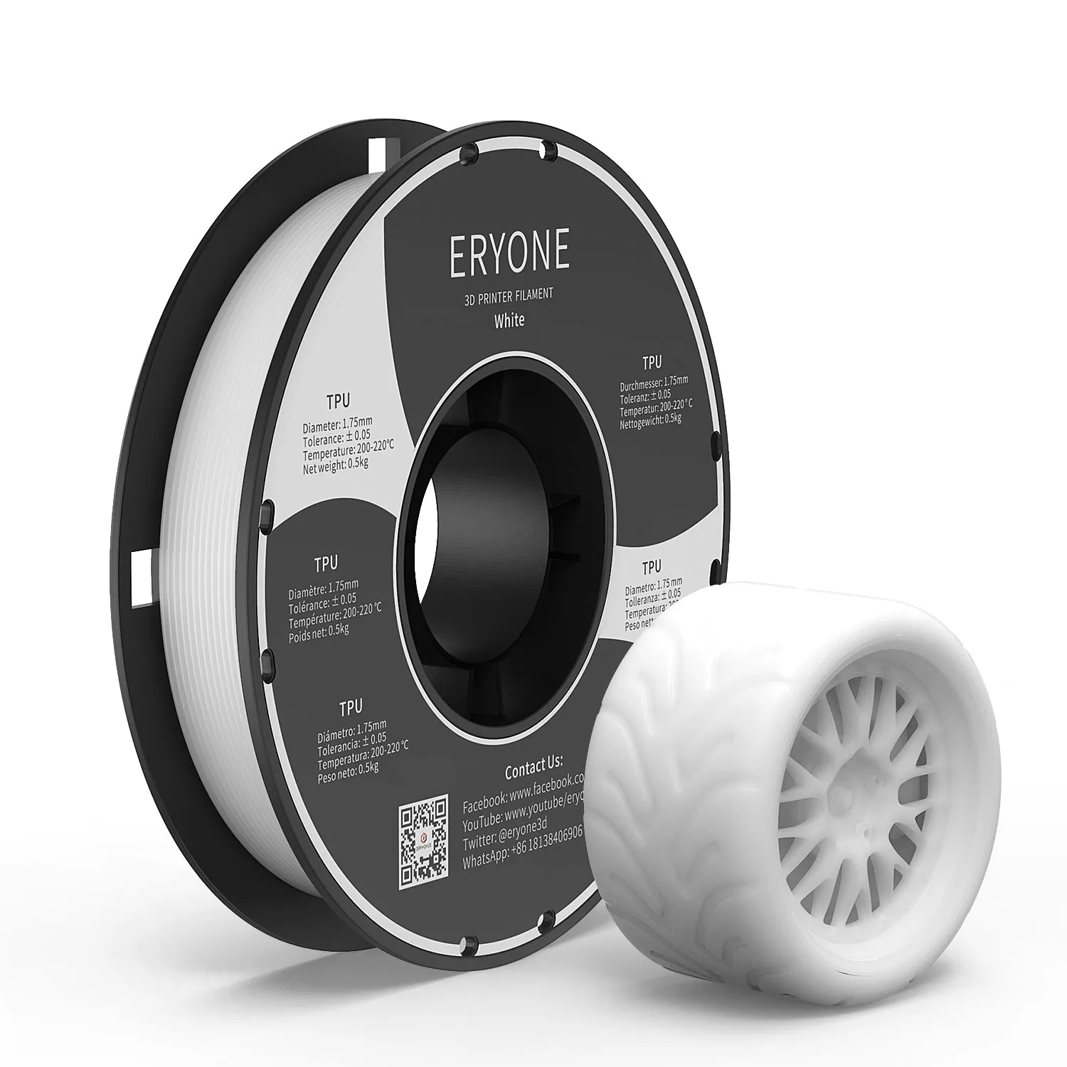 Bundle Sale- ERYONE TPU 3D Filament 0.5kg&1kg  FREE SHIPPING(MOQ:10 rolls,can mix color)