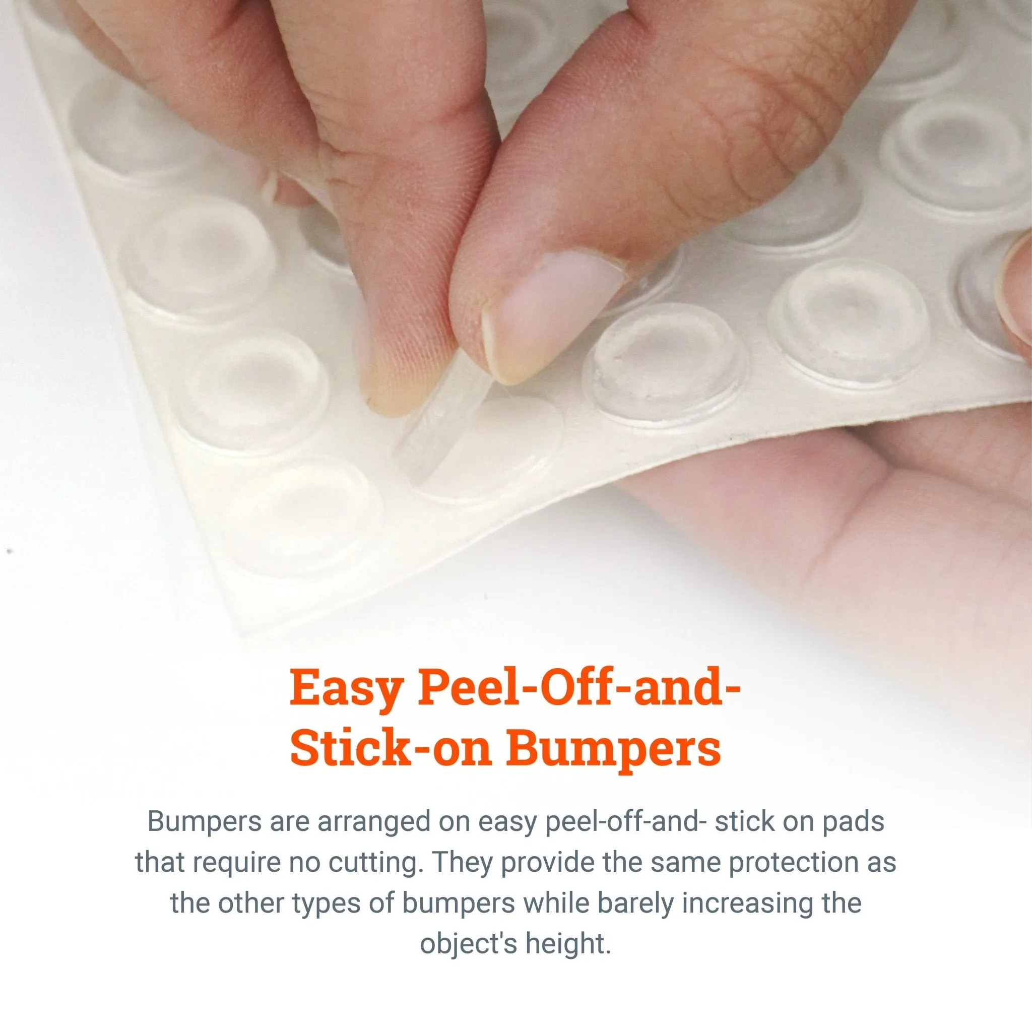 Clear Anti-Slip Rubber Bumpers for Hanging Pictures - ½” (12.7mm) Diameter and .140” (3.5mm) in Height