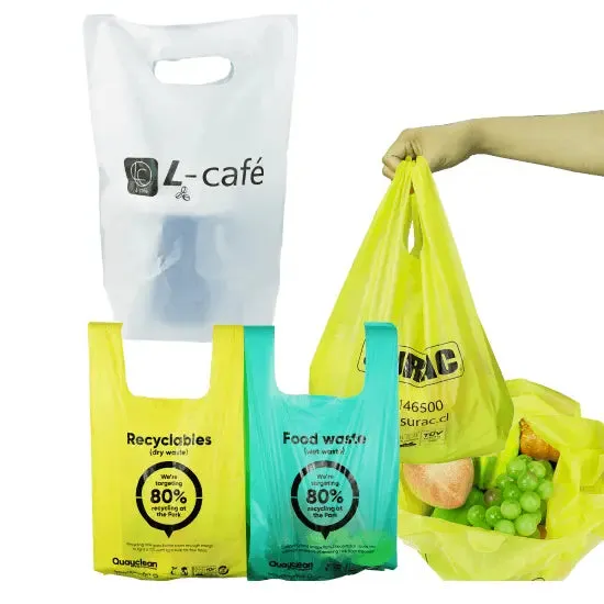 Custom 100% Sustainable, Compostable Biodegradable Shopping Bags, produce bags and packaging