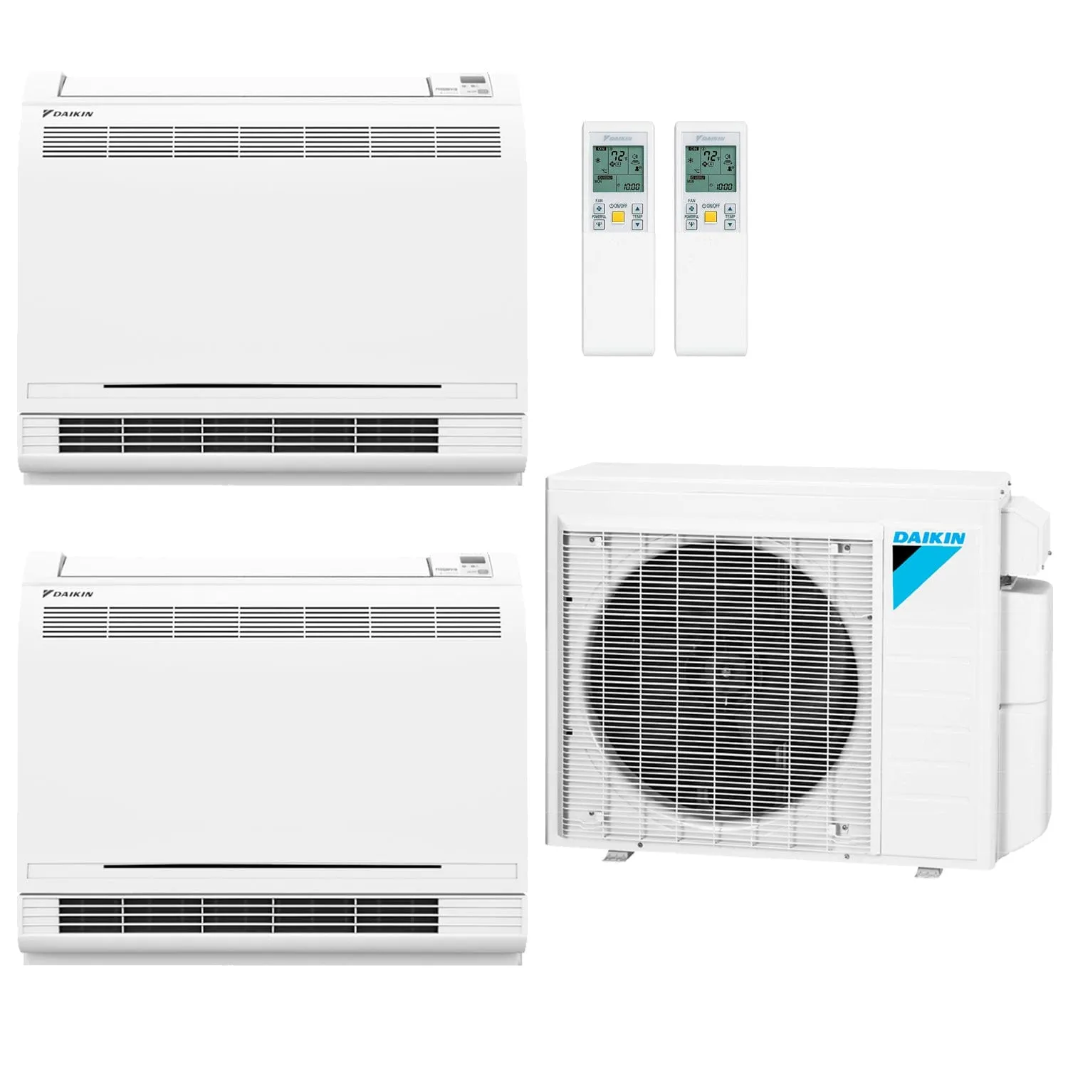 Daikin 2-Zone Floor Standing Hyper Heat Ductless Mini-Split 24000 BTU Heat Pump Air Conditioner 18k   18k - 18 SEER2