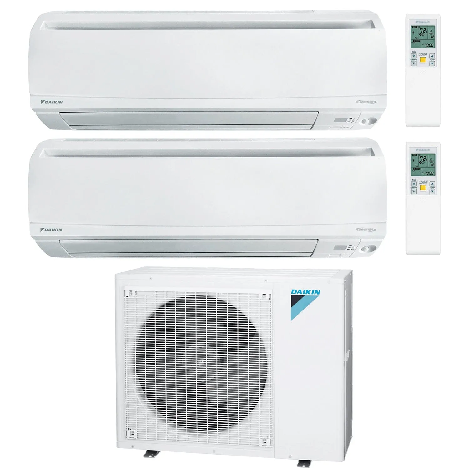 Daikin 2-Zone Wall Mounted Ductless Mini-Split 48000 BTU Heat Pump Air Conditioner 18k   18k - 20.6 SEER2