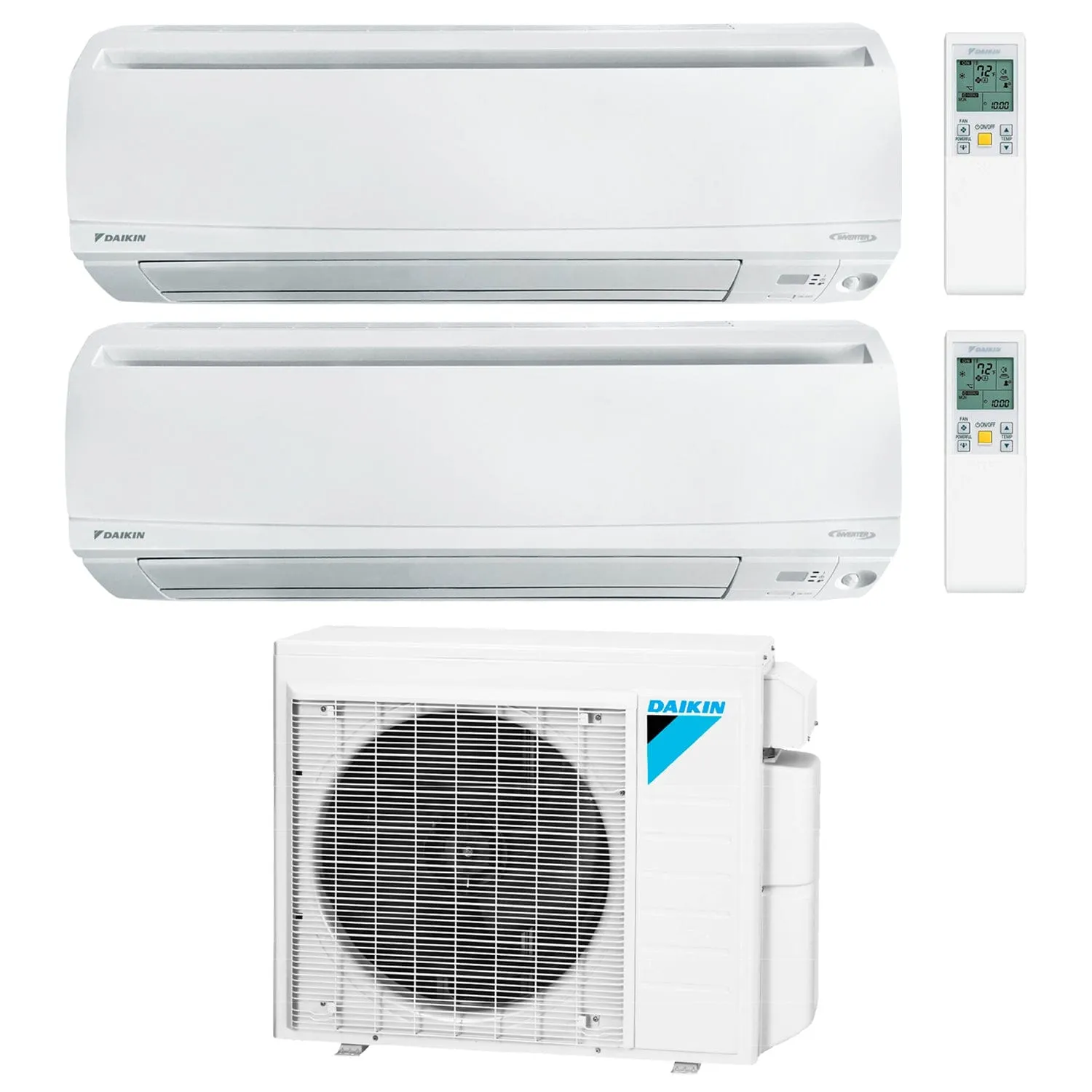 Daikin 2-Zone Wall Mounted Hyper Heat Ductless Mini-Split 18000 BTU Heat Pump Air Conditioner 9k   15k - 16 SEER2