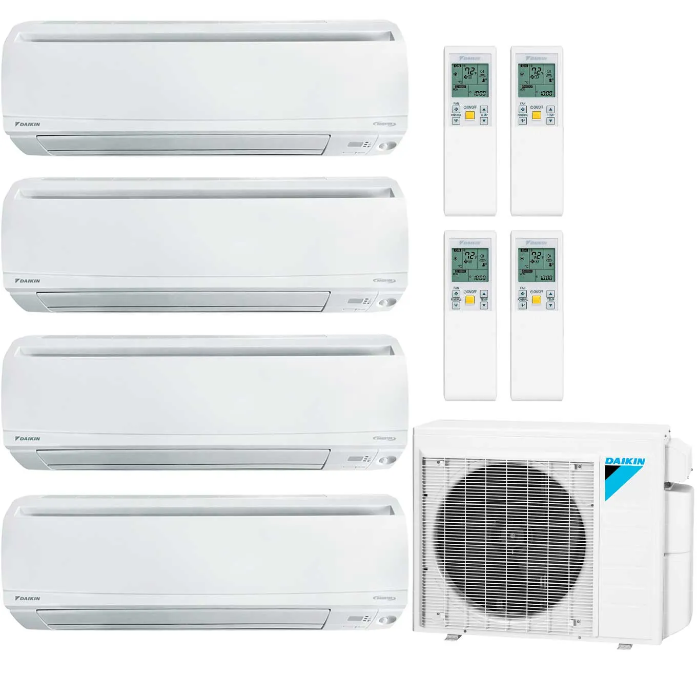 Daikin 4-Zone Wall Mounted Hyper Heat Ductless Mini-Split 36000 BTU Heat Pump Air Conditioner 9k   9k   12k   18k - 20 SEER2