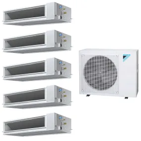 Daikin 5-Zone Concealed Ducted Mini-Split 48000 BTU Heat Pump Air Conditioner 9k   12k   12k   12k   12k - 14.5 SEER2