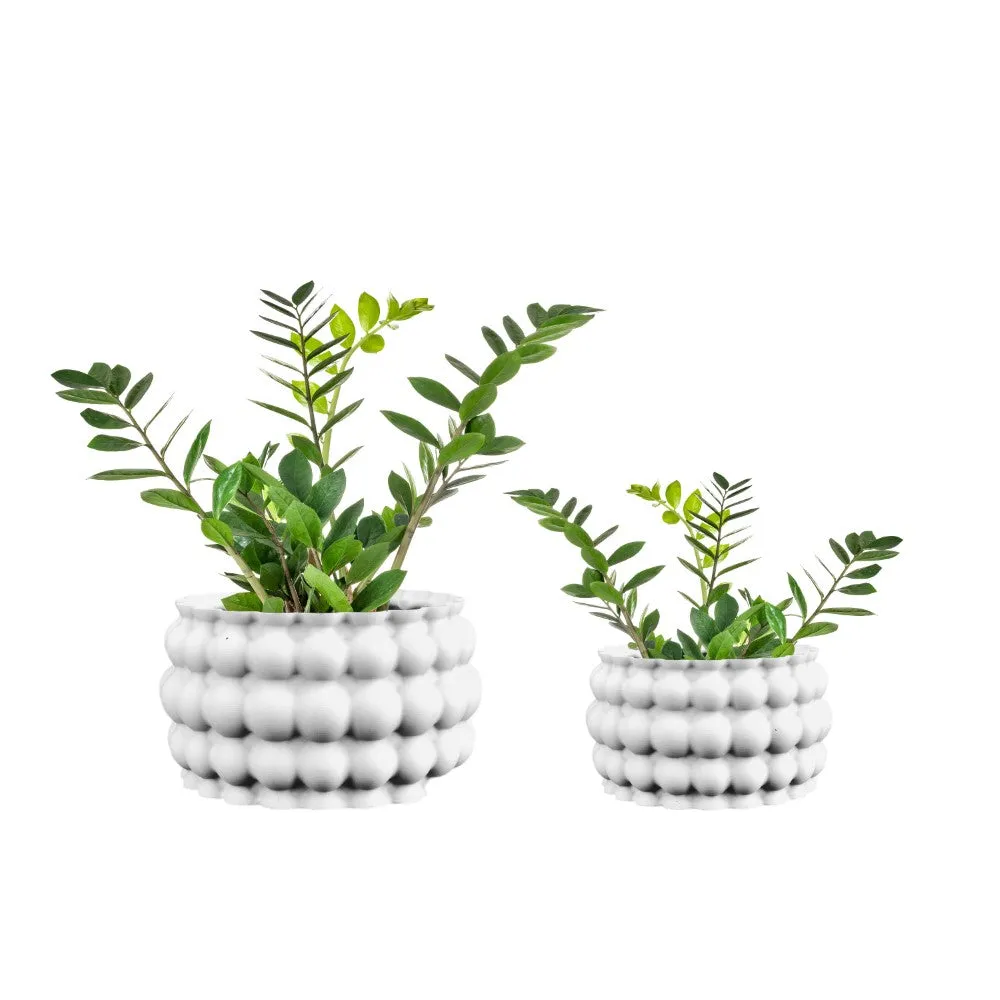 Decor Contemporary MidCentury Indoor Bubble Pattern Eco-Friendly 3D Printed Planters with Drainage