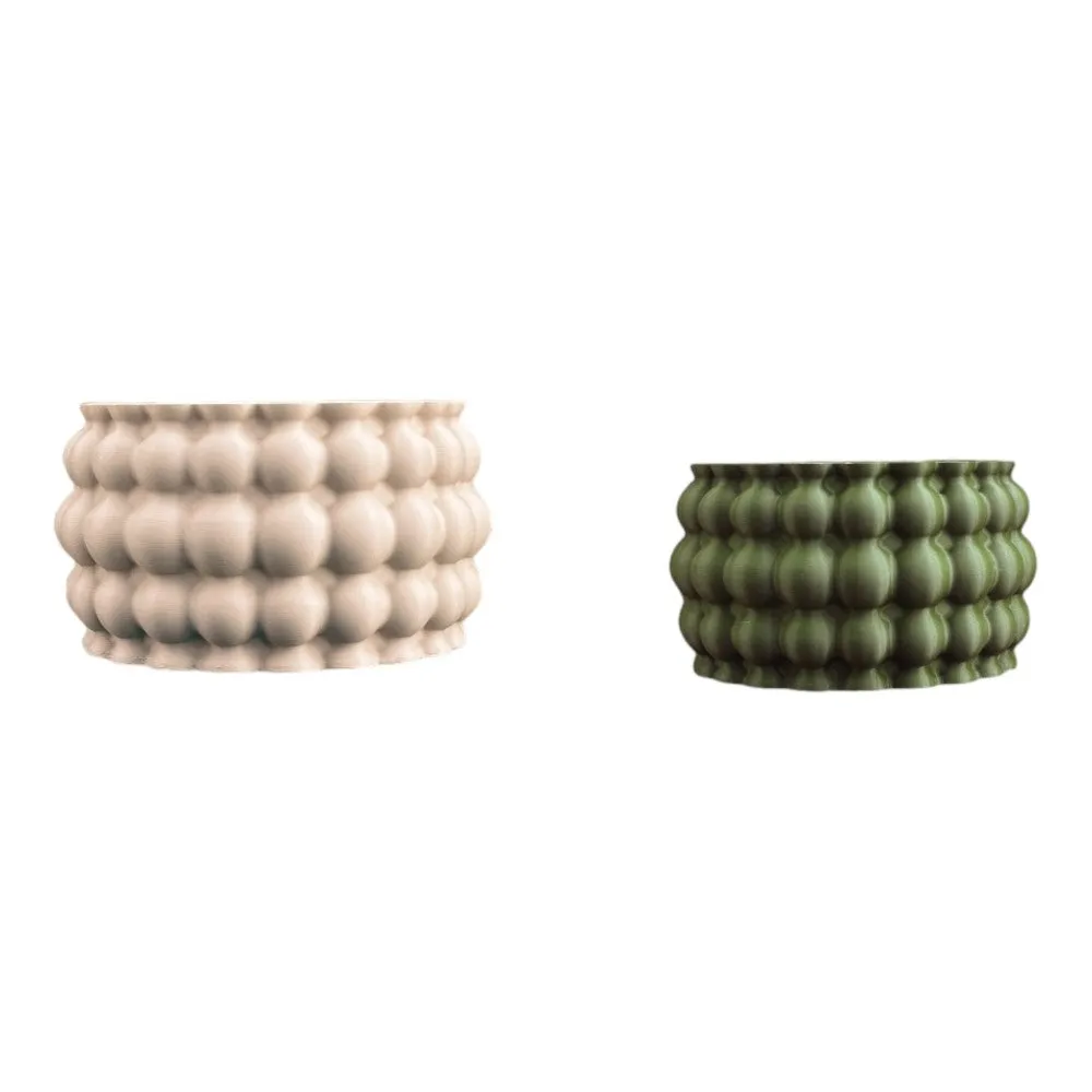 Decor Contemporary MidCentury Indoor Bubble Pattern Eco-Friendly 3D Printed Planters with Drainage