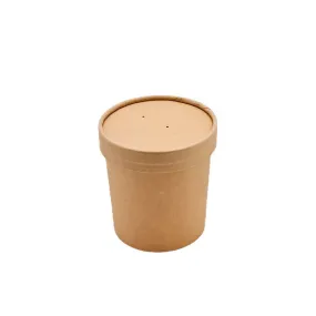 Disposable Soup Cup With Lid Paper Bowl Round Porridge Cup Takeaway Paper Cup Fast Food Soup Box Porridge Bowl