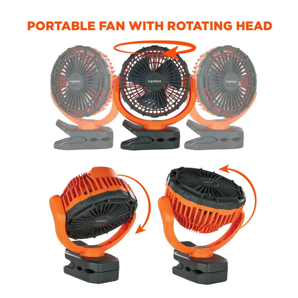 Ergodyne 12800 Chill-Its 6090 Rechargeable Portable Jobsite Fan