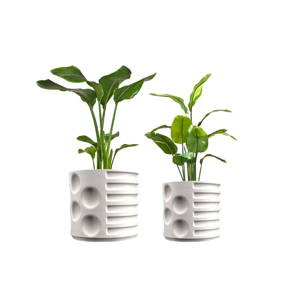 Geometric Modern Geometric Indoor Brutalist Style Eco-Friendly 3D Printed Planters with Drainage