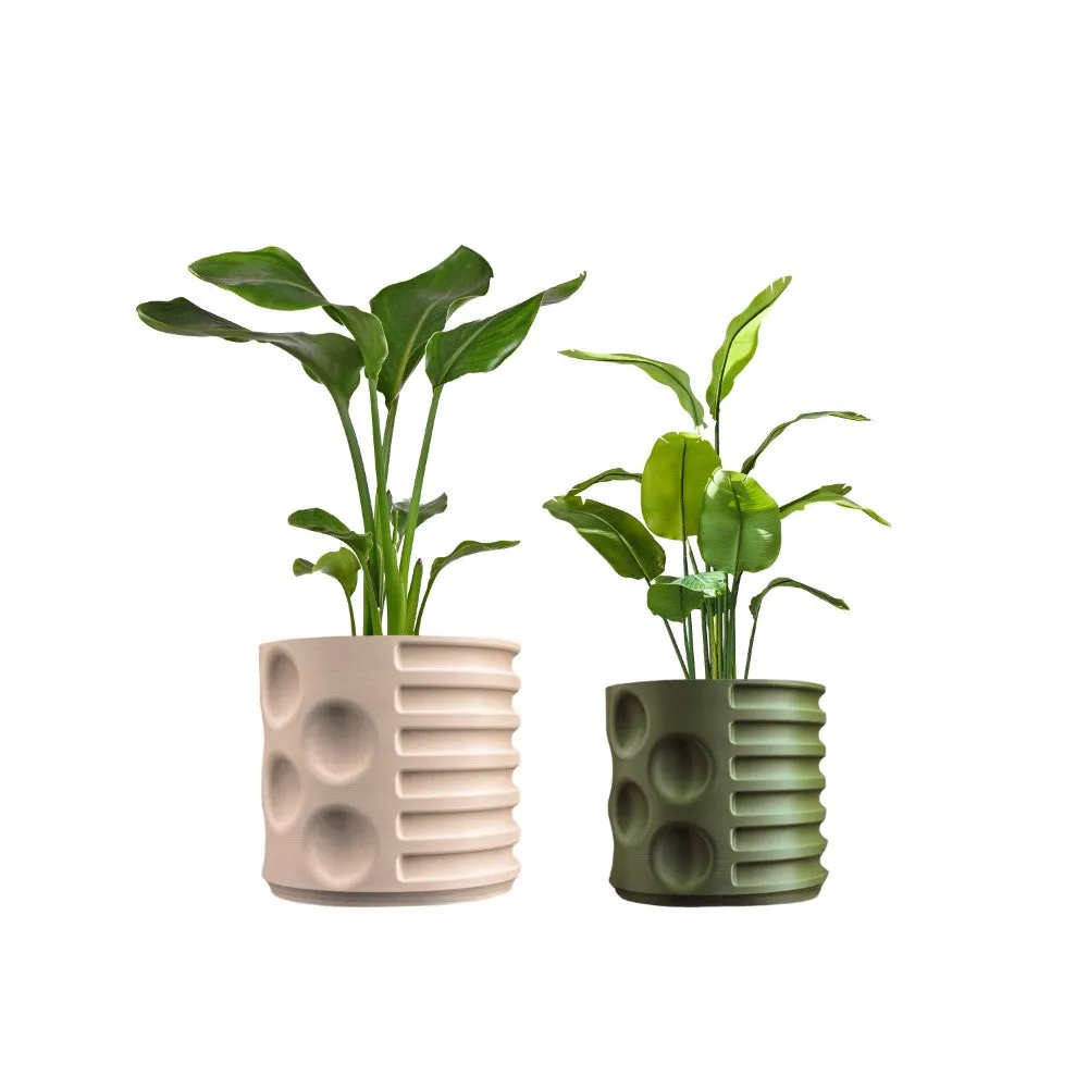 Geometric Modern Geometric Indoor Brutalist Style Eco-Friendly 3D Printed Planters with Drainage