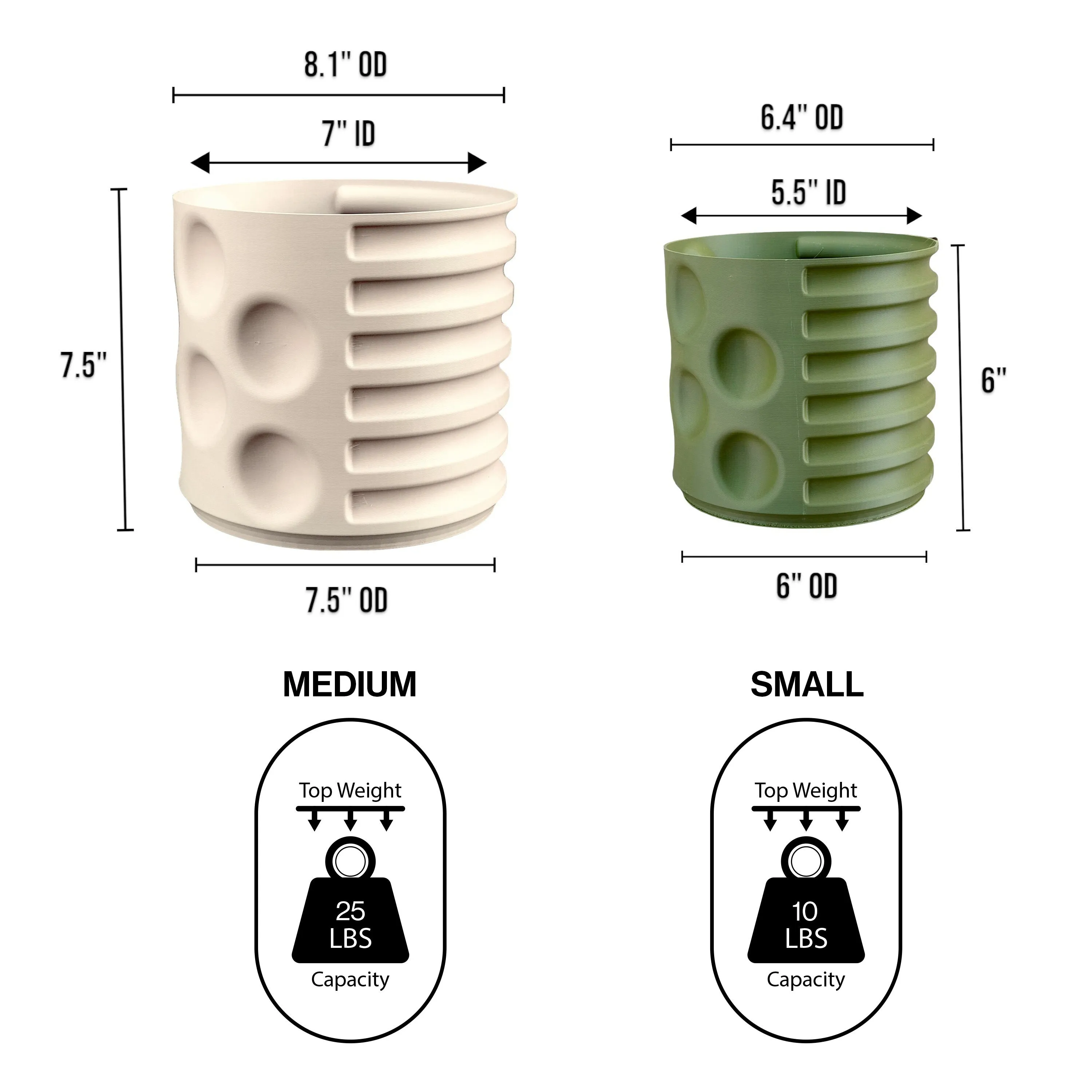 Geometric Modern Geometric Indoor Brutalist Style Eco-Friendly 3D Printed Planters with Drainage