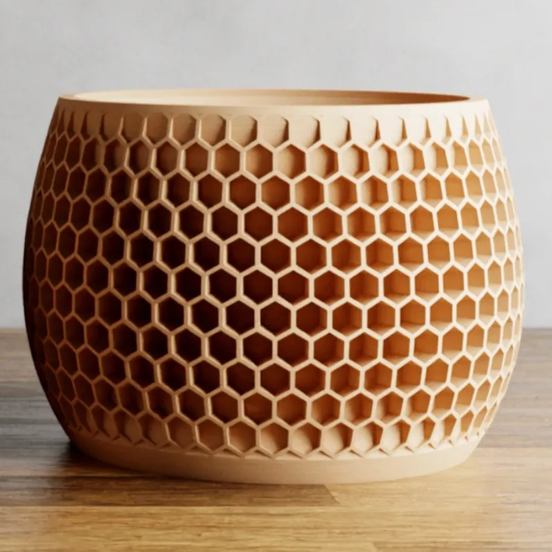 Lightweight Honeycomb Planter Pot With Drip Tray - Large