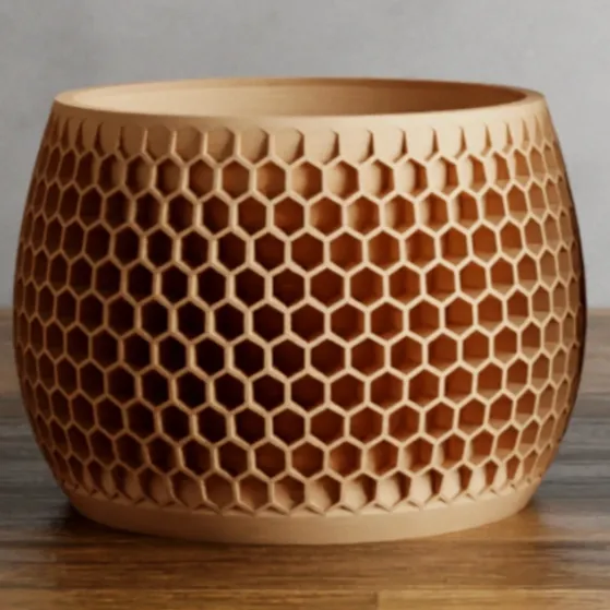 Lightweight Honeycomb Planter Pot With Drip Tray - Medium