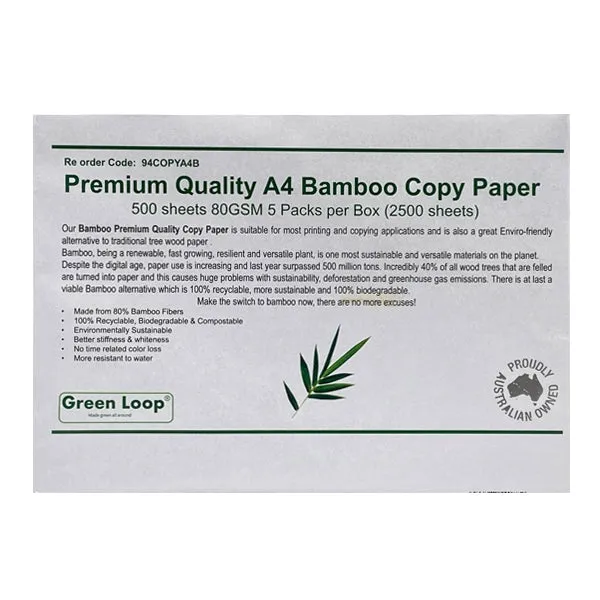 Premium Quality A4 Bamboo Copy Paper 500 sheets 80GSM