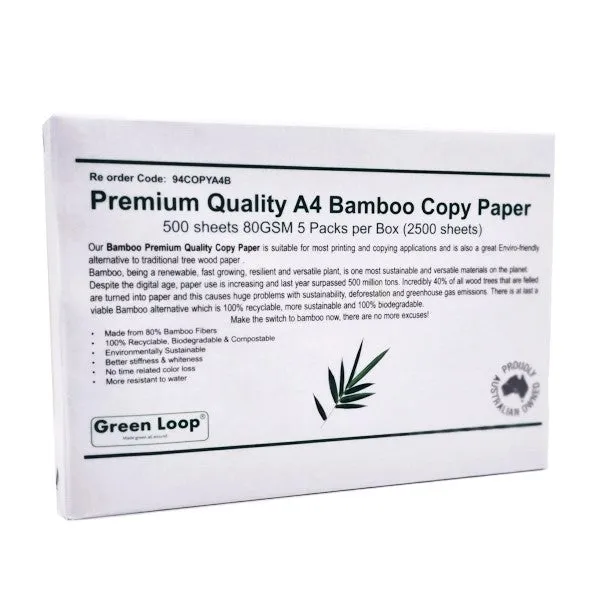 Premium Quality A4 Bamboo Copy Paper 500 sheets 80GSM