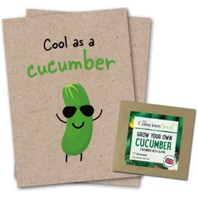 Sustainable Greetings Cards - Cool As A Cucumber - Eco Kraft Greeting Card