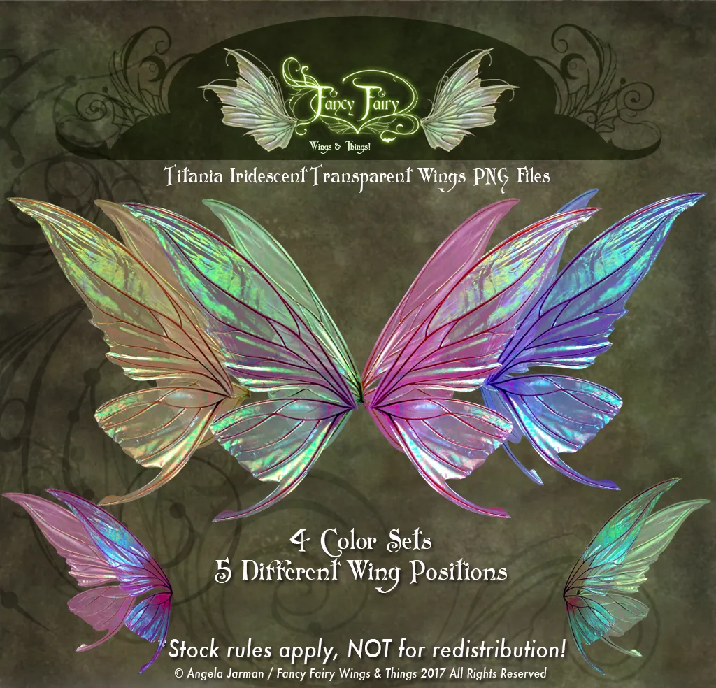 Titania Fairy Wings Overlays PNG files to Edit