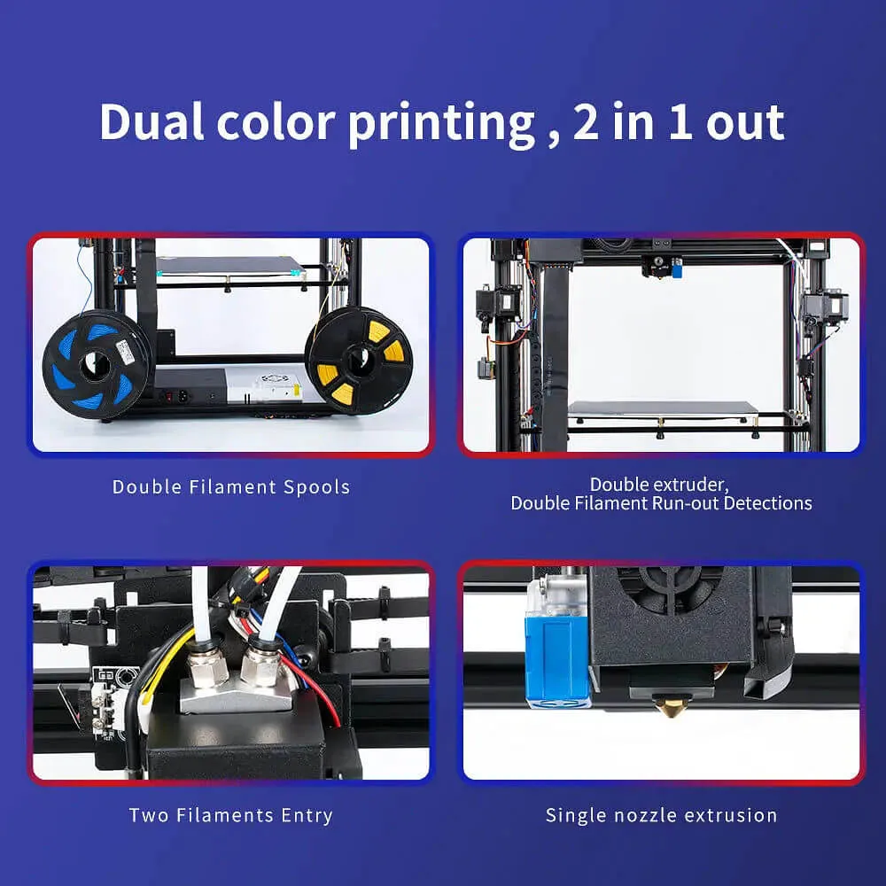 Tronxy X5SA 2E Dual Extruder 3D Printer Kit Print Size 330x330x400mm