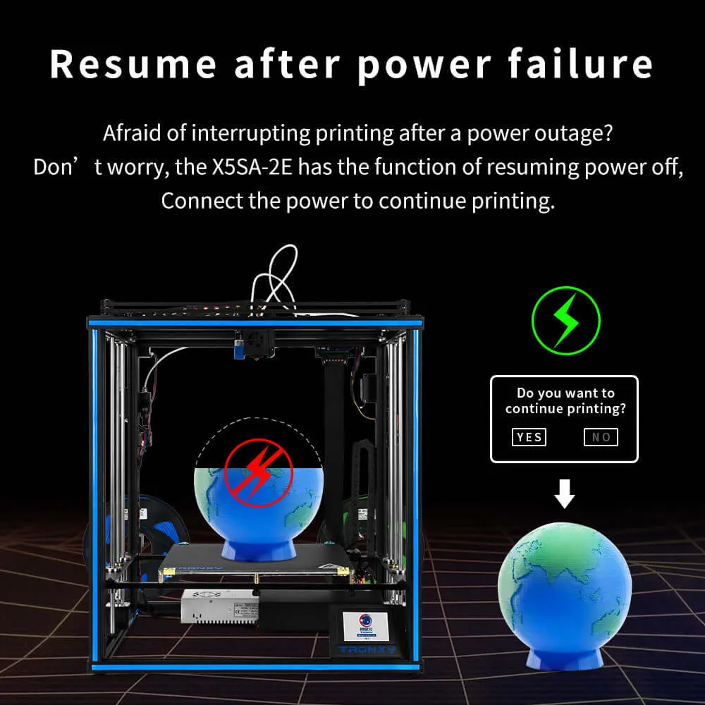 Tronxy X5SA 2E Dual Extruder 3D Printer Kit Print Size 330x330x400mm