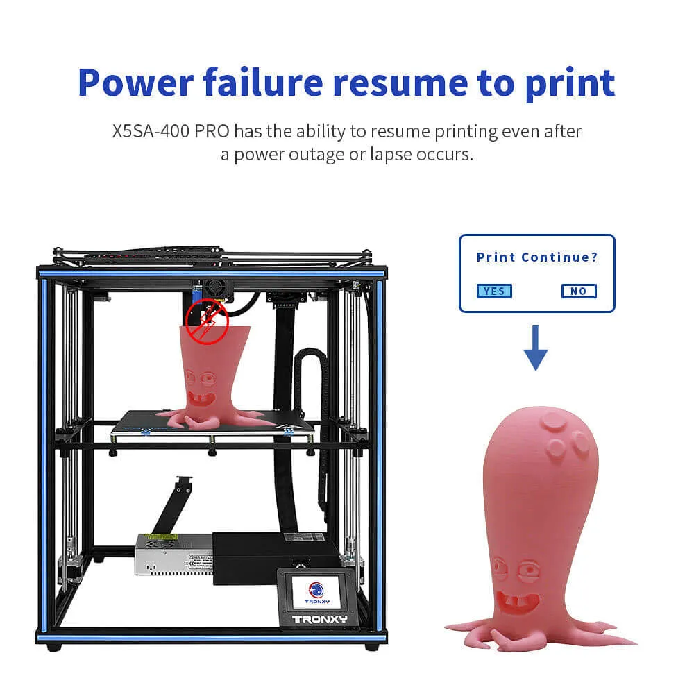 Tronxy X5SA-400 Pro 3D Printer with Titan Extruder Print Size 400x400x400mm