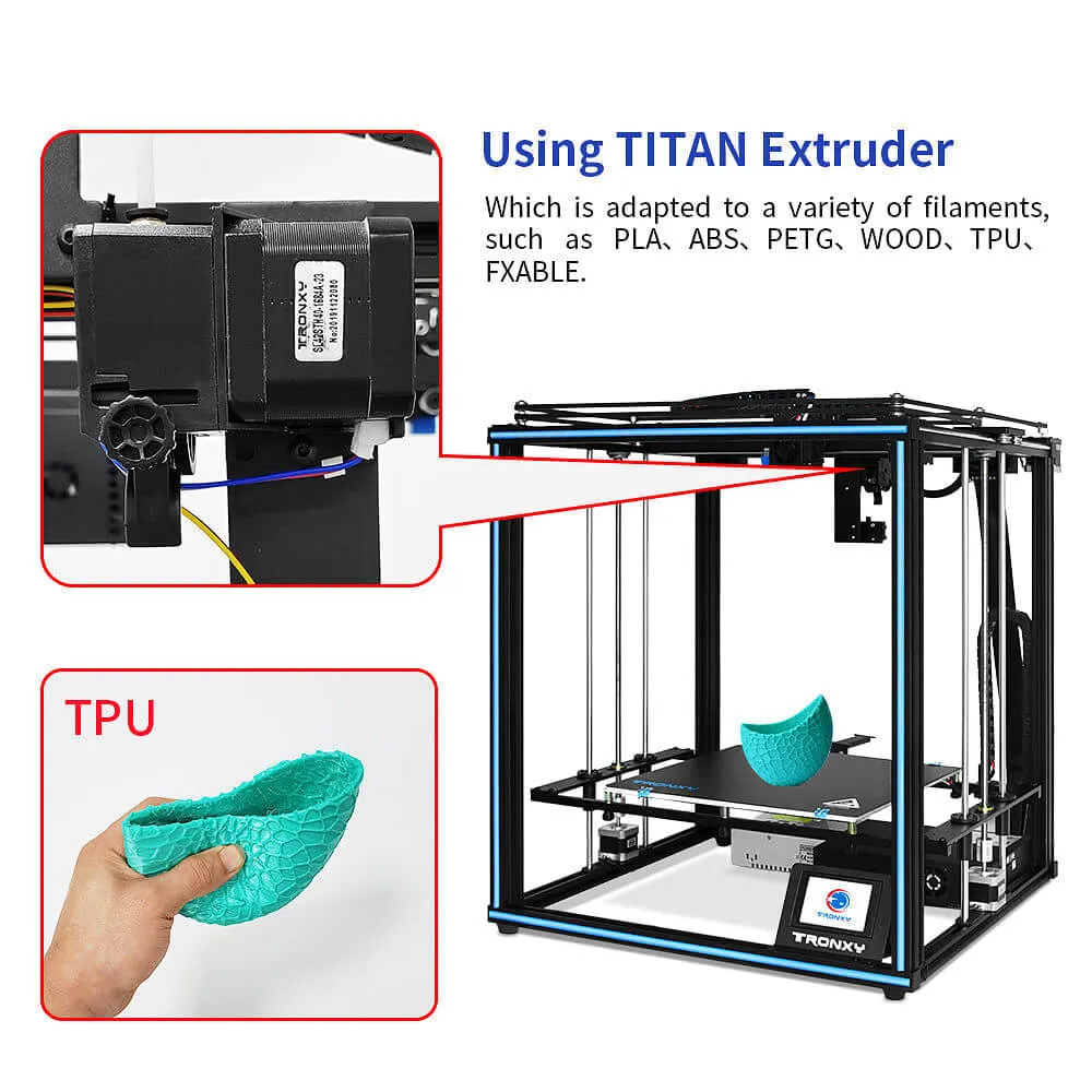 Tronxy X5SA-400 Pro 3D Printer with Titan Extruder Print Size 400x400x400mm