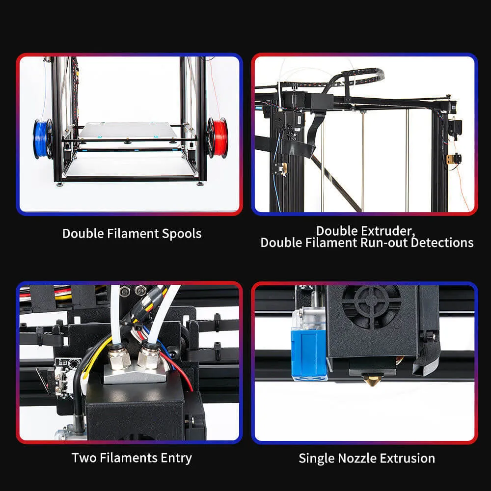 500x500x600mm Tronxy X5SA-500 2E Large Dual Extruder 3D Printer with Extended Print Size