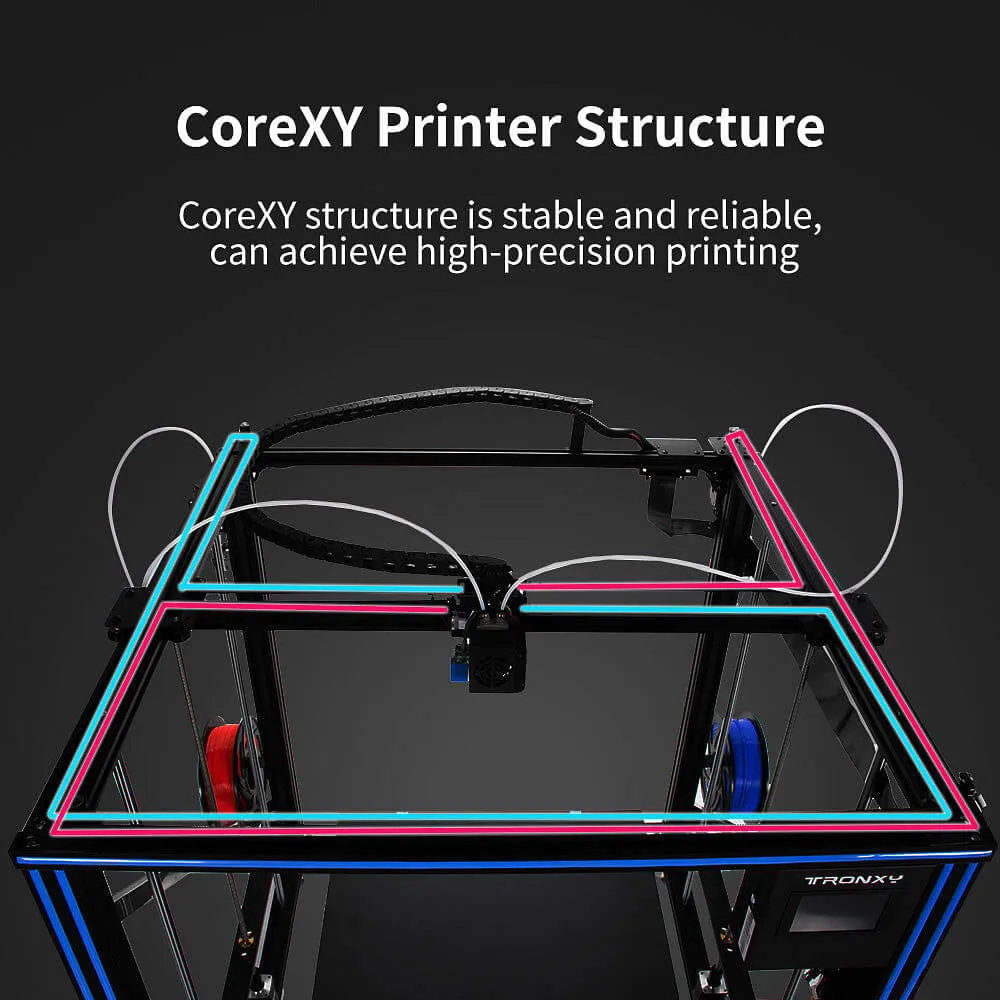 500x500x600mm Tronxy X5SA-500 2E Large Dual Extruder 3D Printer with Extended Print Size