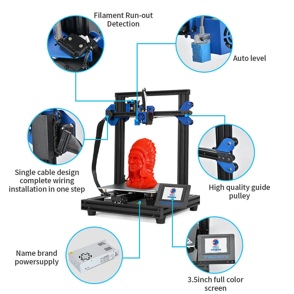 Tronxy XY-2 Pro I3 Beginner 3D Printer Guide Print Size 255x255x260mm