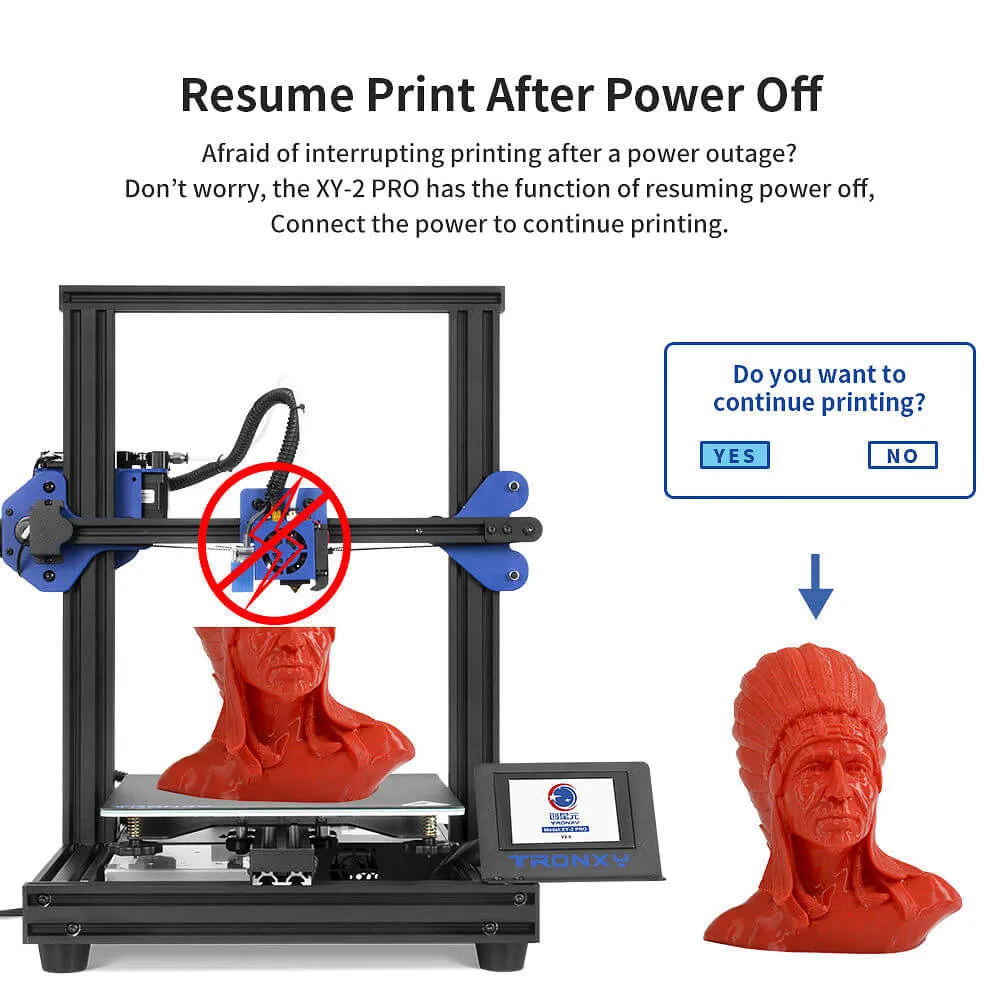 Tronxy XY-2 Pro I3 Beginner 3D Printer Guide Print Size 255x255x260mm