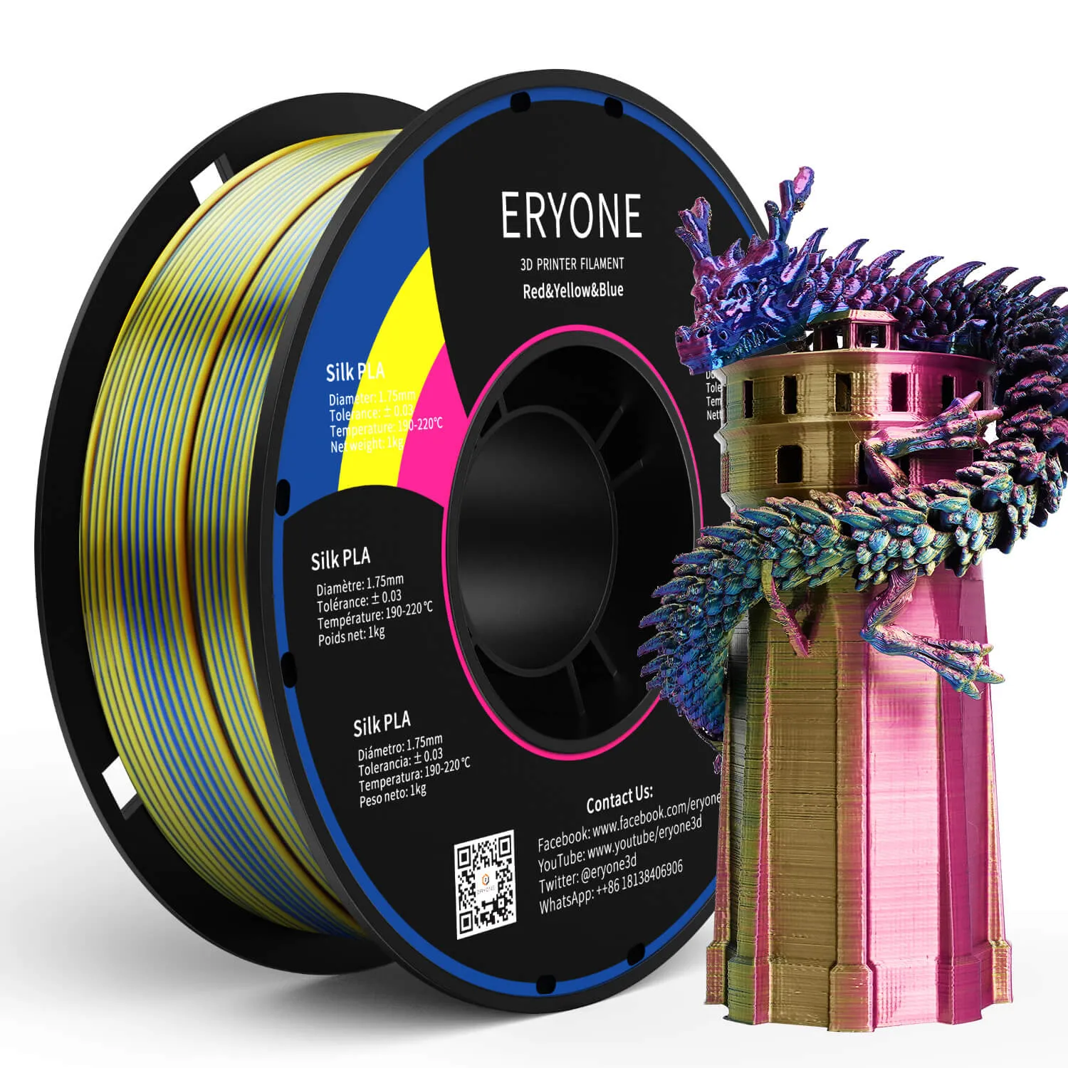 (UK only)Pre-sale- ERYONE All Series PLA 3D Filament 1kg  FREE SHIPPING(MOQ:20 rolls,can mix color)