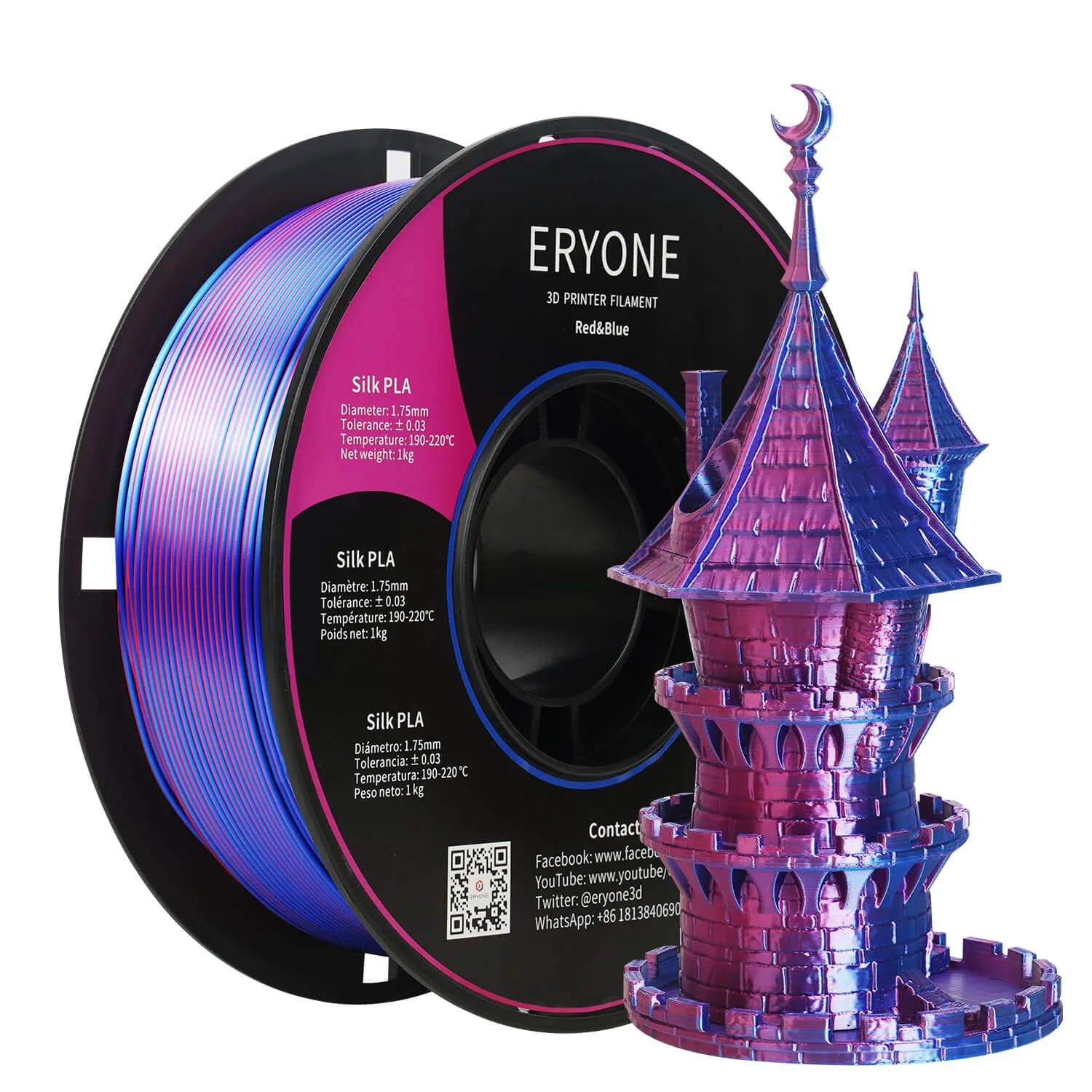 (UK only)Pre-sale- ERYONE All Series PLA 3D Filament 1kg  FREE SHIPPING(MOQ:20 rolls,can mix color)